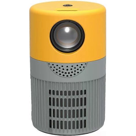 Mini projecteur 100 pouces - LED 3000 lumens, prise américaine, gris/jaune (1/4)