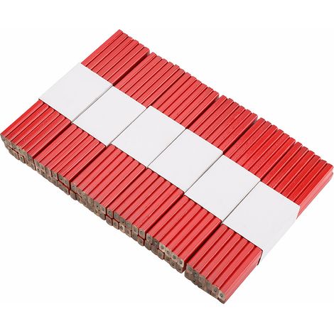 Set mit 72 achteckigen Zimmermannsbleistiften, 175 mm, harte schwarze Mine, rot, Holzmarkierungswerkzeug (1/5)