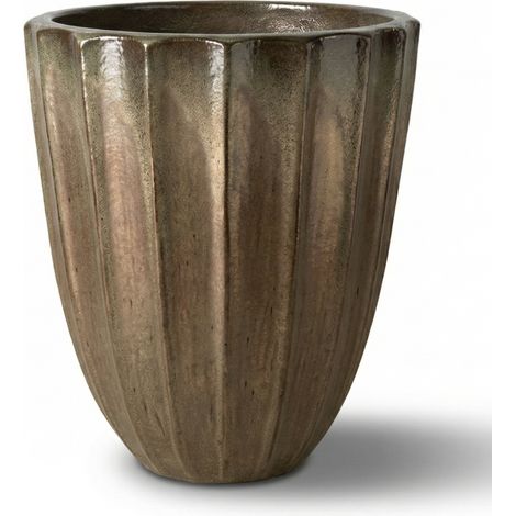 Provencelia Pflanzkübel Hugo Ø55 cm Höhe 71 cm frostbeständig, keramisch, handgefertigt, Sandfarben (1/3)