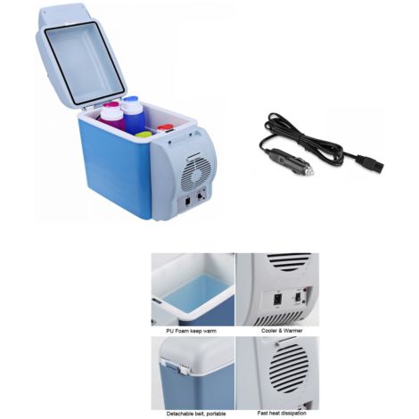 FRIGO MINI PORTATILE 12V 7,5 LITRI LT FRIGORIFERO DA AUTO VIAGGIO FREDDO FREEZER