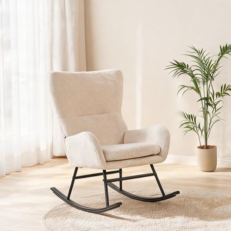Fauteuil beige en polyester 66 x 100 x 93 cm (1/5)