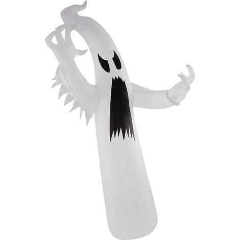 Aufblasbare weiße Geister-Halloween-Dekoration mit bunten LEDs, wasserdicht (IP44), für Garten oder Rasen, EU-Stecker 220–240 V (1/5)