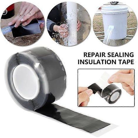Waterproof Silicone Repair Tape 3M, High-Quality, Black, Heat-Resistant, Ideal for Hoses, Pipes, and Electrical Connectors (1/5)