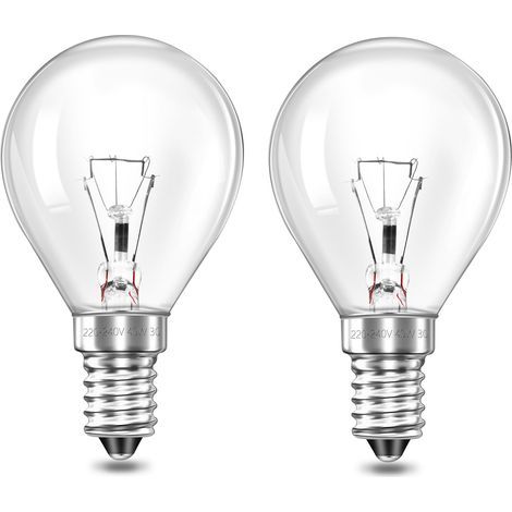 Ampoule E14 Dimmable G45 Globe pour Four 300 Degré Résistante Blanc Chaud 2700 K 400 LM P45 Lampes pour Micro ondes Ampoule Lampe Lave Lot de 2 (1/4)
