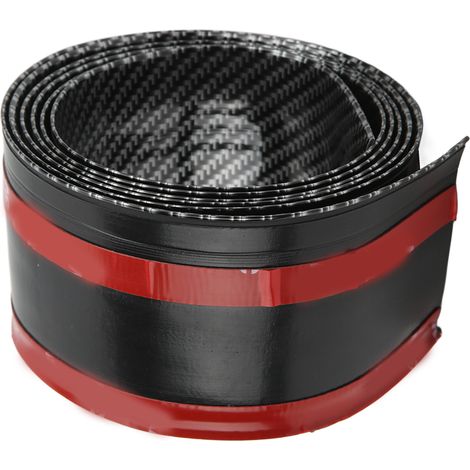 Protège-seuil de porte voiture en fibre de carbone caoutchouc noir, bande anti-rayure pour SUV camion 195 cm (1/5)