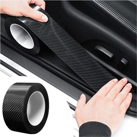 Film De Protection Universel Seuil De Porte Voiture, Caoutchouc Scuff Scratch Résistant Protection pour Porte De Voiture, avec Résistance à l'abrasion, Aux Rayures Et Forte Adhésion(Noir) (1/5)