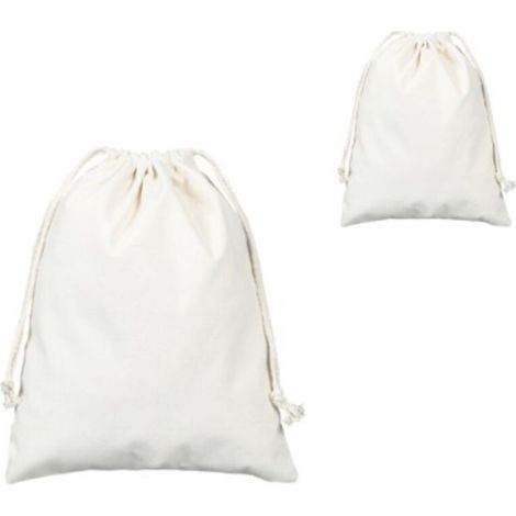 Sacs en tissu en coton Ensemble de 10 pièces - sacs à cordon sacs à pain sacs à fruits et légumes - rangement - DIY durable--30 x 35cm (1/4)