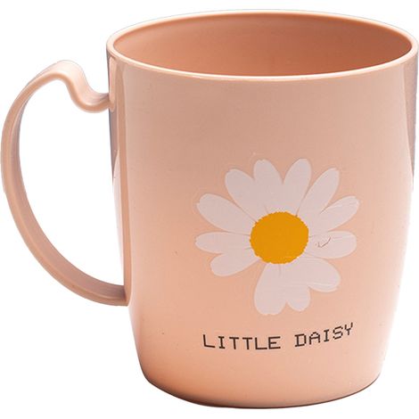 Gobelet Rinçage Bouche - Tasse Brossage Dents En Plastique PP Motif Marguerite - Usage Salle De Bain Cuisine Voyage - Lot De 1 (1/5)