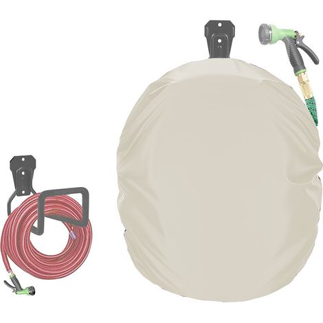 Housse de Protection pour Tuyau d'Arrosage Mural – 51x56x21cm, 420D Beige Crème – Cache Anti-UV et Anti-Poussière pour Jardin et Extérieur (1/5)