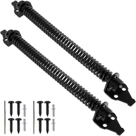 Lot de 2 ressorts de portail robustes de 35,5 cm (14 pouces) à fermeture automatique pour l'extérieur, réglables. (1/5)
