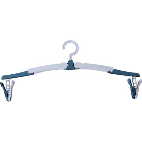 Cintres portables en plastique, lot de 6 cintres de voyage pliables, antidérapants et peu encombrants, rotatifs à 360° (rouge et bleu) (1/5)
