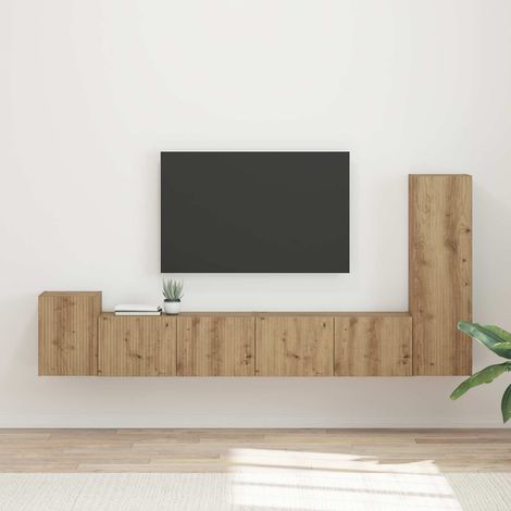 TV-Schrankset Wandmontiert 3 pcs Artisan-Eiche Holzwerkstoff