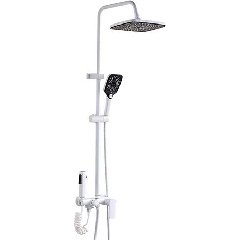 Salle de Bain Douche Blanche Ensemble Douche Home Booster Installation Invisible Batherroom Rain Shower Sun Nozzle (1/5)