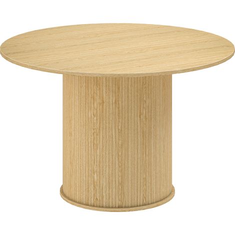 Table à manger Lieselotte ronde design élégant effet bois naturel 120 cm (1/4)