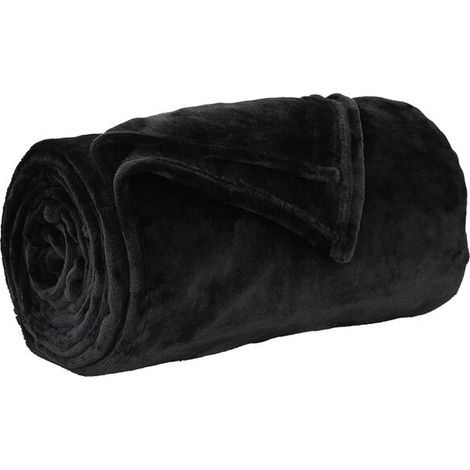 Couverture en laine noire, 130 x 150 cm (1/5)