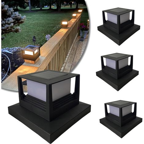Lampadaire carré solaire d'extérieur, éclairage paysager LED, éclairage de jardin et de cour, éclairage de clôture. (1/5)