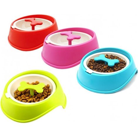 060360 Gamelle original pour chiens chats anti-asphyxie, meilleur digestion 15cm  Couleur: Vert