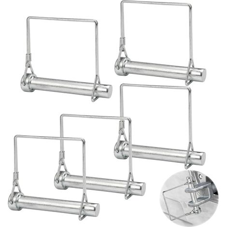 Lot de 5 Goupille de Verrouillage Carrée, M12 Goupilles Clips Agricoles  80 mm Goupille Agricole avec Anneau,Goupille Remorque,Goupille Tracteur,Goupille Clip Agricole pour Remorques Jardin Pelouse (1/5)