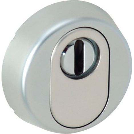 Vachette – Jeu de rosaces de sécurité pour porte – Chromé velours – Diamètre 53,5 mm – Fixation par vis entraxe 38 mm