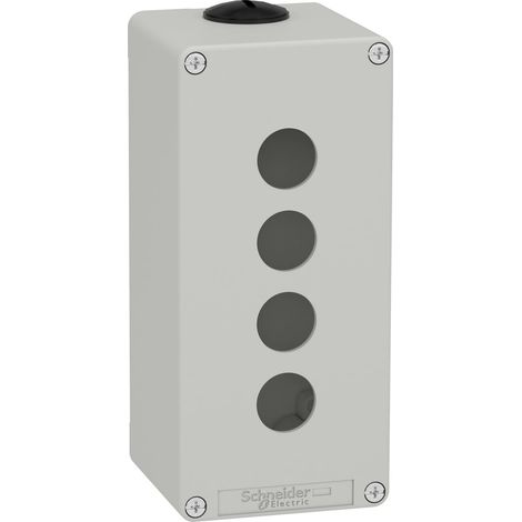 Pulsantiera in metallo grigia  M25 4 fori 22MM 80X175X77 UL CSA - XAPD3504
