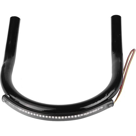 Cadre arceau boucle selle arrière moto 210 mm courbé noir avec barre LED accessoire custom (1/5)