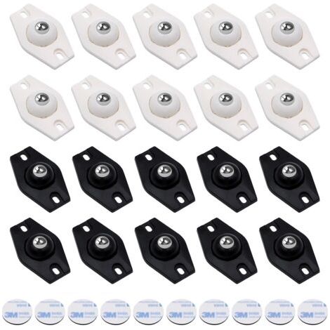 QORVA-20 Pièces Roulettes Pivotantes Auto-adhésives, Mini Transfert Roulettes de Meubles à 360 Degrés, Silencieuses, Pour Appareils de Cuisine Poubelles Boîte de Rangement Inférieure Poubelle