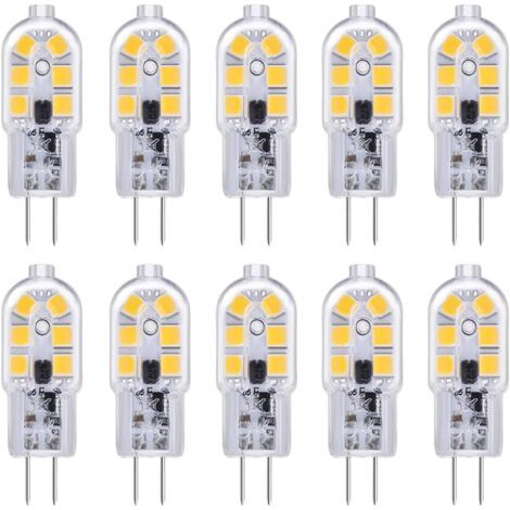 Ampoule Hotte Aspirante G4 LED 12V 2W Blanc Froid 6000K, 200LM, Équivalent Halogène G4 Bi-pin , LED Lampe G4 12V AC/DC pour Camping Car/Hotte Cuisine, non-dimmable, lot de 10 [Classe énergétique A+] (1/5)