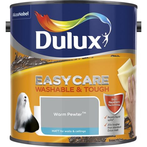 Dulux Easycare Washable & Tough Matt Emulsion Paint - 2.5L - Warm Pewter