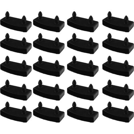 20 supports de cadre à lattes, plastique noir 55 mm × 10 mm, accessoires literie pour sommier et lit à structure bois ou métal (1/5)
