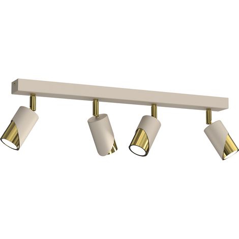 Rampe 4 spots orientables crème-or GU10 15W Luminex
