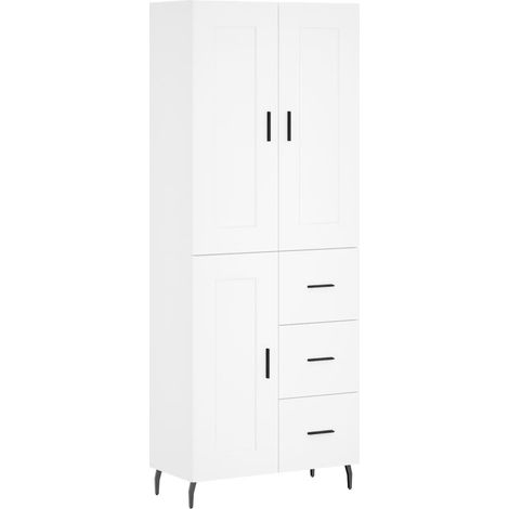 Aparador cómoda mueble de almacenaje organizador cocina salón salón alto 695 x 34 x 180 cm madera de ingeniería blanco 020032523