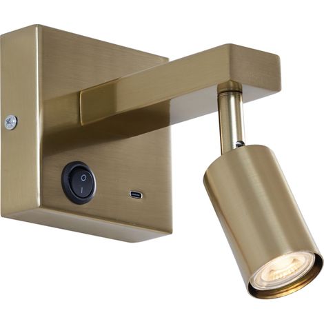QAZQA Appliques rex - Moderno - Metallo - Oro - Quadrato Max. 1 x Watt (1/5)