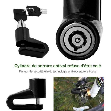 Cadenas Antivol Pour Vélo Moto Trottinette Électrique - Verrou Frein Disque Avec Câble De Rappel - Compatible Xiaomi M365-P (1/4)