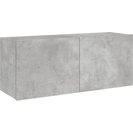 Mueble TV multimedia Estante TV Aparador TV Comedor Salón Dormitorio Montaje en pared con luces LED 100 x 35 x 41 cm Gris 020027854 (1/5)