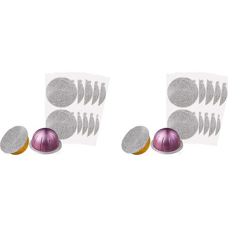 Couvercles en aluminium pour capsules réutilisables Nespresso Vertuo : 200 capsules argentées pour recharges de capsules de café expresso (1/5)