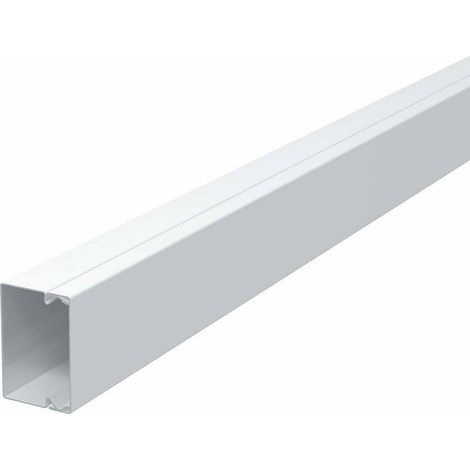 OBO Bettermann Goulotte de câblage avec perforation de fond 40x60x2000 acier galvanisé sendzimir / revêtement plastique blanc..., 6248519 (1/2)