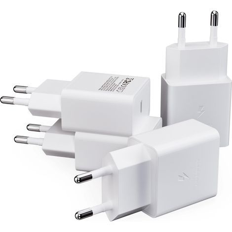 4-Pack Chargeurs USB C, Chargeur Rapide de Type C pour Téléphone Portable Adaptateur Secteur pour A54 A53 A34 A33 A14 A13 M54 M53 M34 M33 M14 A70 A51 M52 M51 S8 S9 S10 S20 S21 Plus (1/5)