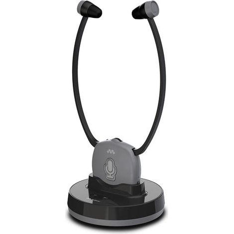 Meliconi 497339 auricular y casco Auriculares Inalámbrico Estetofónico TV Base de carga Negro, Gris