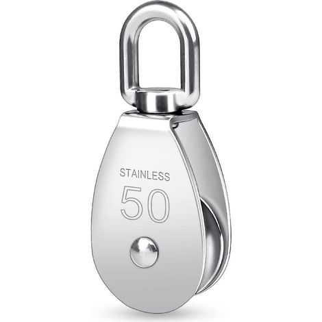 poulie Simple M50, Poulie En Acier Inoxydable 304 Poulie Pour Corde Poulie Pivotante Une Roue Bloc De Poulie En Acier Inoxydableavec Capacit De C (1/5)