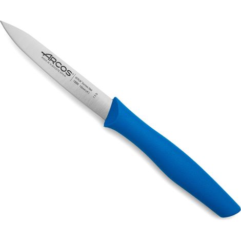 Cuchillo Mondador Arcos Nova 188623 de acero inoxidable Nitrum y mango de Polipropileno, de color azul hoja de 10 cm en caja expositora (1/5)