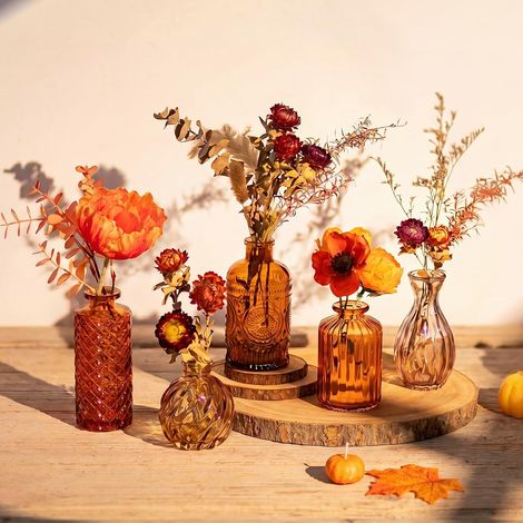 Petits Vases en Verre pour Maison: Vases à Fleurs Ambre pour Table (1/5)