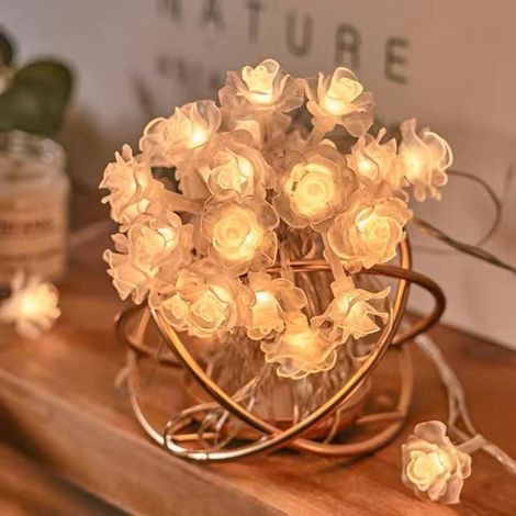 Guirlande lumineuse à boules, ambiance bulle, guirlande lumineuse à boules à bulles, décoration extérieure avec boîtier à piles, guirlande lumineuse étoiles, guirlande lumineuse rose, blanc chaud, 6 m (1/4)