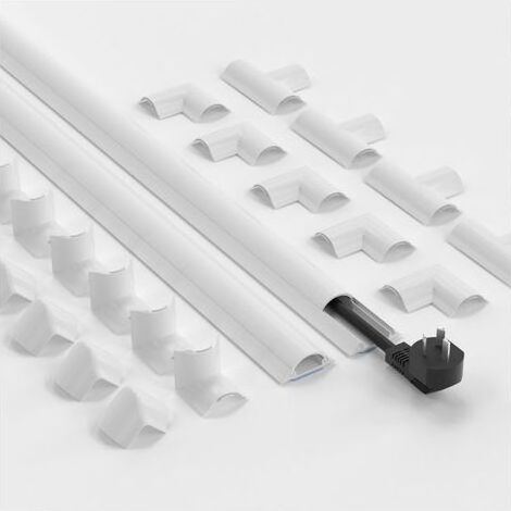 Kits de Goulottes, Cachez et Protégez les Câbles Facilement, Goulotte Décorative, Blanc (1/5)