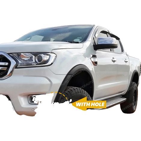Extensiones de guardabarros, compatibles con Ford Ranger T8 2018-2023, aspecto agresivo, construcción duradera de ABS, CON AGUJERO (1/2)