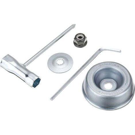 Blade adapter kit for Stihl FS55 FS56 FS80 FS85 FS90 FS100 FS110RX FS120 FS130 FS200 FS250 FR220 FR350 FR450 FR480 Brushcutter (Saddle plate, Stop washer, Collar nut, Wrench) (1/5)