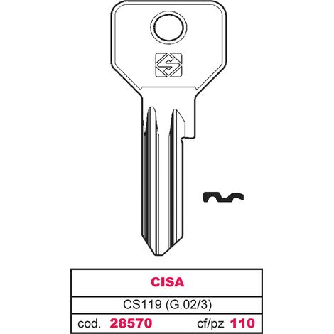 Silca CHIAVE OTTONE CS119 (G.VAC 3) CISA 10.00 pz