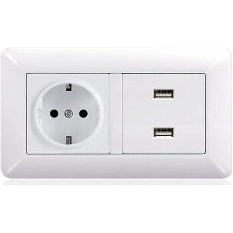 ALLIANDISPrise USB Secteur Multiple, Chargeur USB Multiprises avec 1 Sortie AC, 3 Ports USB, Prise Murale Electrique Compatible avec iPhone/iPad, Idéal pour Chambre Bureau Domicile(blanc, arc) (1/2)