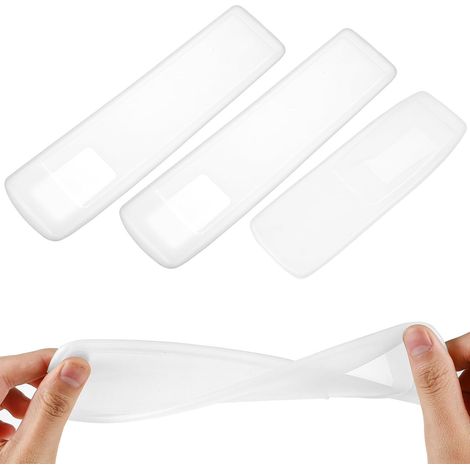 3pièces Housse de Protection Télécommande Silicone Transparente Anti-poussière Compatible TV et Climatiseur Flexible (1/5)