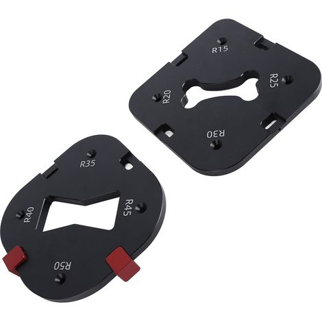 Gabarits de rayon à coins arrondis pour menuiserie en alliage d'aluminium R15 à 50, guide de défonceuse à libération rapide pour cadres, chaises et tables (1/5)