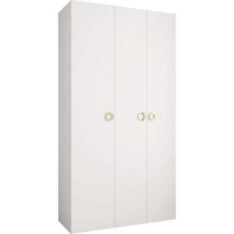 Armario Hartford 544, Blanco, 246x130x42cm, Puertas de armario: Con bisagras, Número de estantes: 6